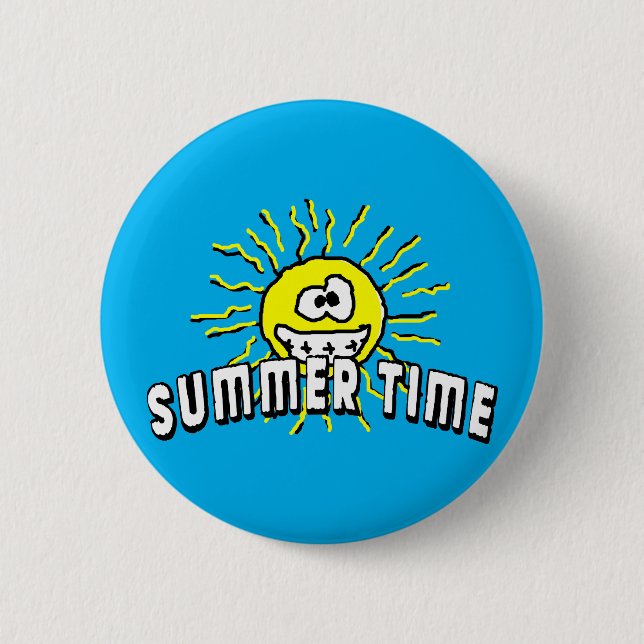 Summer Time - Happy Sun 6 Cm Round Badge (Front)