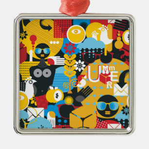 Summer time metal ornament