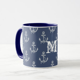 Summer Time Monogrammed Ocean Mug