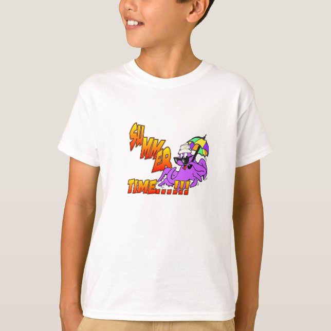Summer Time Octupus Kids T-shirt (Front)