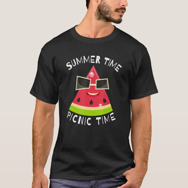 Summer Time Picnic Time Watermelon Picnic Outdoor  T-Shirt (Front)