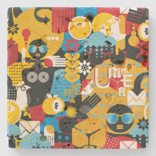 Summer time stone coaster
