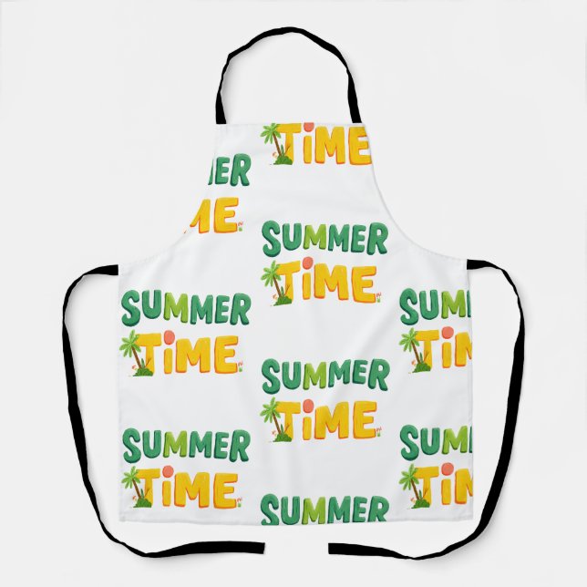 Summer Time - Summer Time with Palm Tree and Sun Apron (Front)