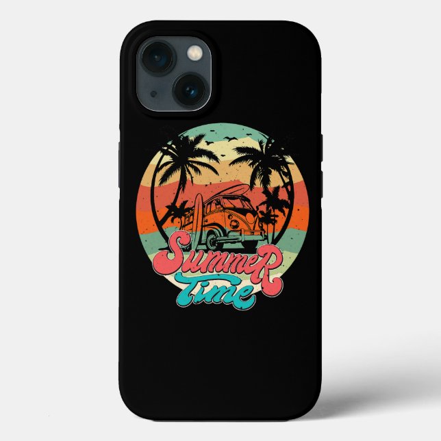 Summer Time Surf Funny Beach Family Vacation Match Case-Mate iPhone Case (Back)