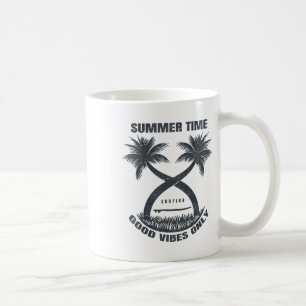 Summer Time Surfing Good Vibes Only Palm Trees And Coffee Mug