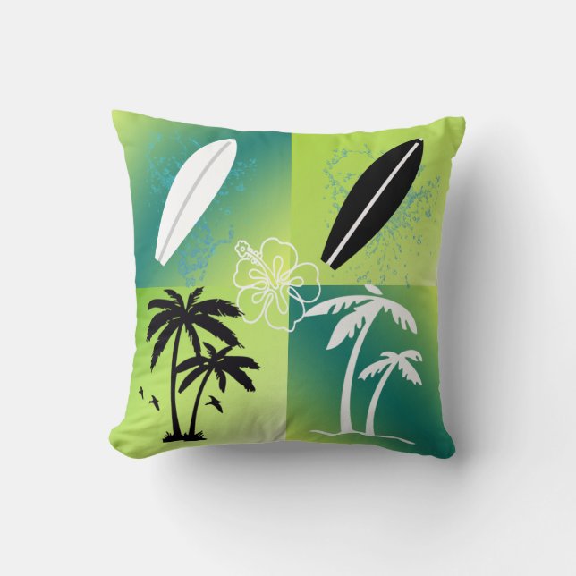 Summer Time Theme Throw Pillow (Front)