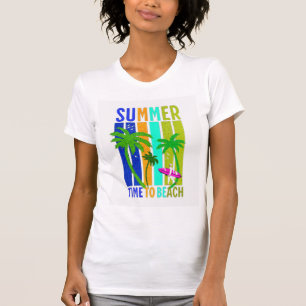Summer Time to Beach – Retro Surf Vibes Graphic T-Shirt