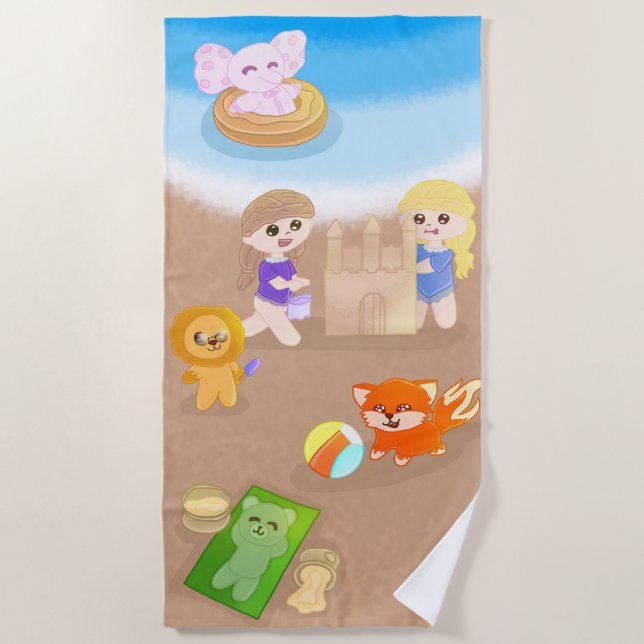 Summer Time Toys Beach Towel For Kids (Front)