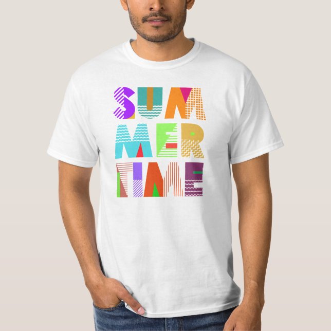 Summer Time Typography Graphic T-Shirt (Front)