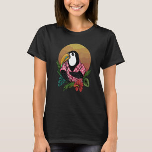 Summer Toucan In Hawaii With Hibiscus Fun Retro Co T-Shirt