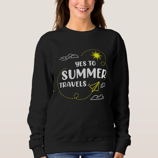 Summer Travel Beach Sun Flight Sweatshirt (Front)