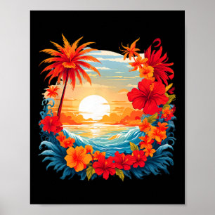 Summer Travel Fun Retro Holiday Camper Beach Sun S Poster