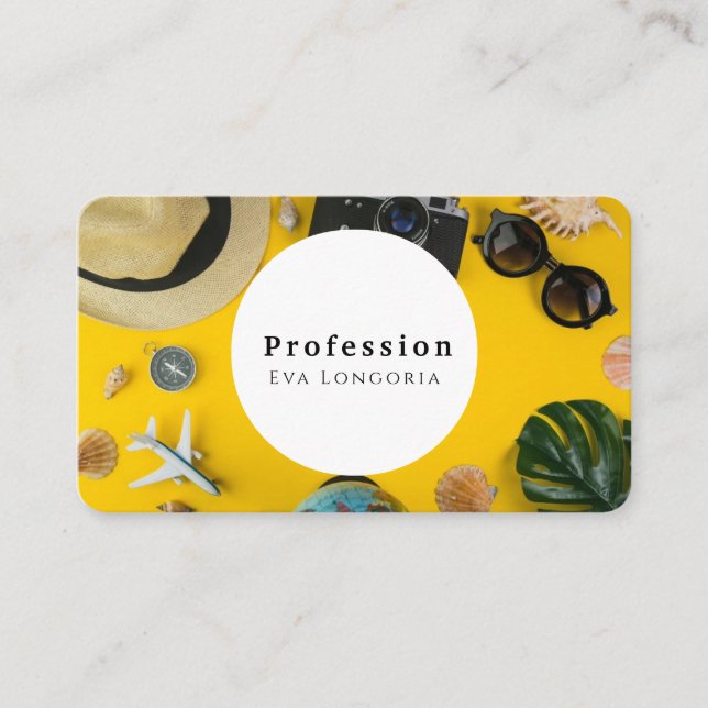 Summer Travelling Beach Holiday Vacation Journey Business Card (Front)