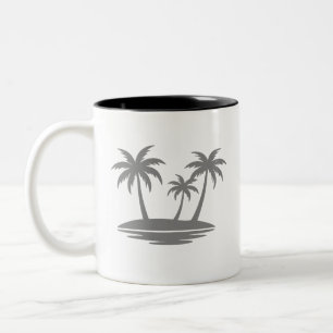Summer Tree Minimalist vacation Two-Tone Coffee Mug