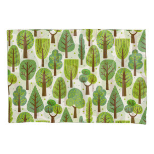 Summer Trees: Green Seamless Pattern Pillowcase