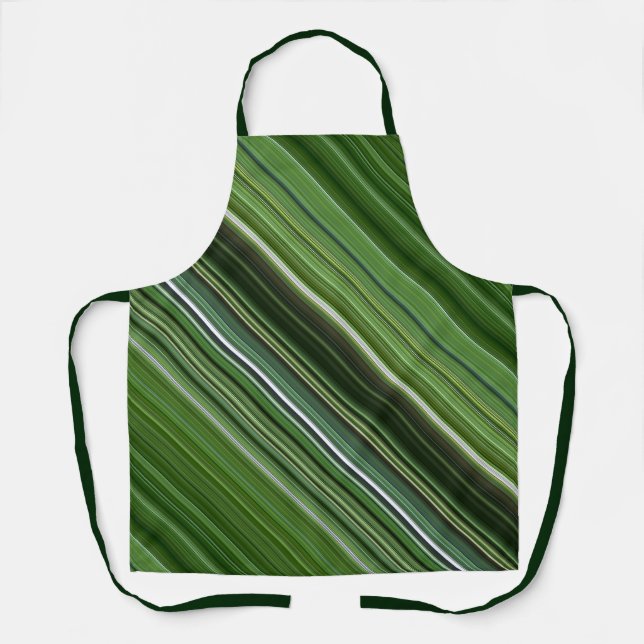 Summer Trees Green Stripe Apron (Front)