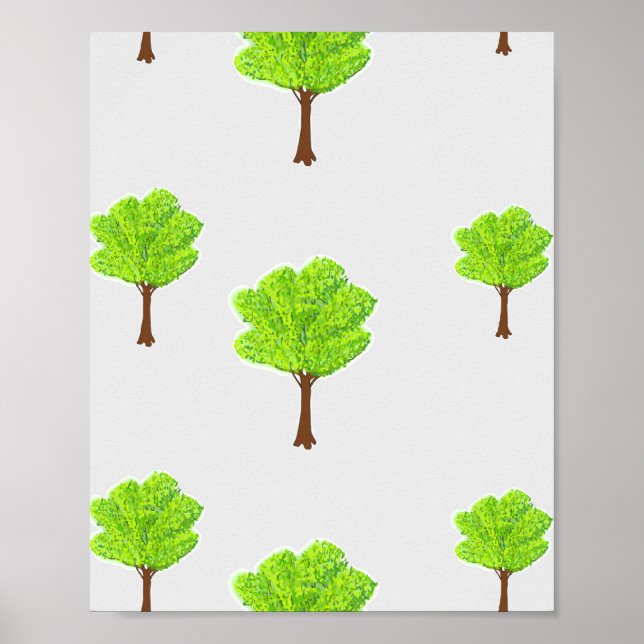 Summer trees on grey poster (Front)