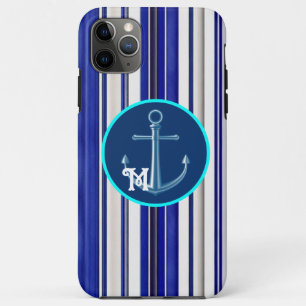Summer Trendy Navy Blue Boat Stripes Collection iPhone 11 Pro Max Case