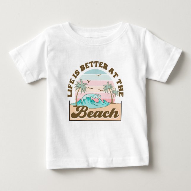 Summer Tropical Beach Baby T-Shirt (Front)