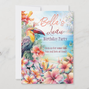 Summer Tropical Beach Luau Party Theme Invitation