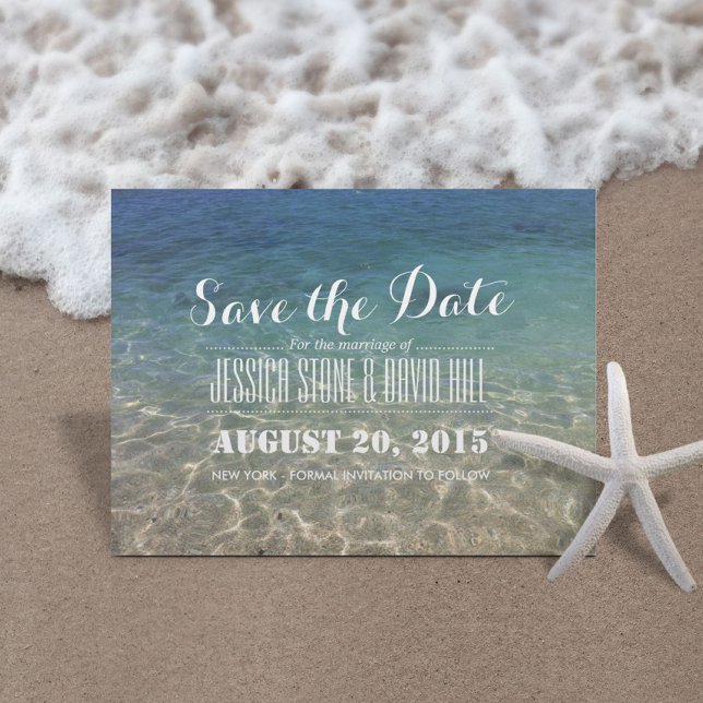 Summer Tropical Beach Wedding Save the Date Announcement Postcard (Creator Uploaded)