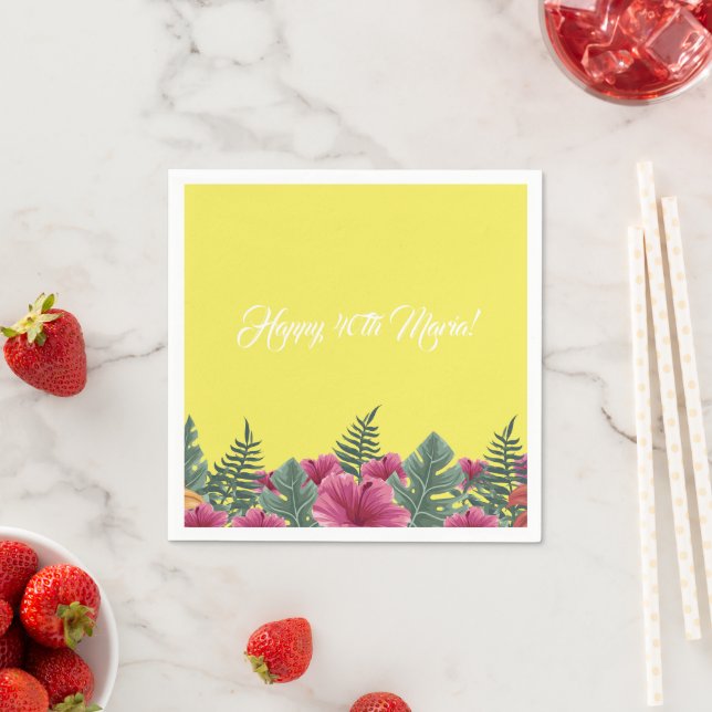 Summer Tropical Birthday Paper Napkins (Insitu)
