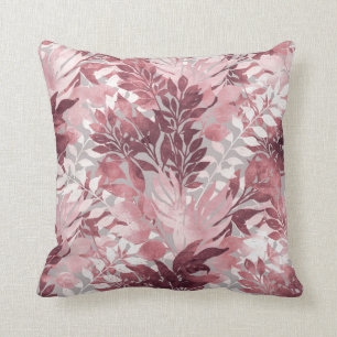 Summer Tropical Blush Pink Foliage Vintage Design Cushion
