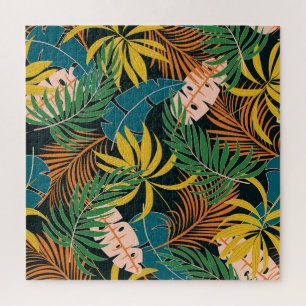 Summer Tropical Bright Plants Pattern Jigsaw Puzzle