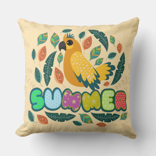 Summer Tropical Decorative Pillow (Front)