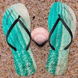 Summer Tropical Destination Beach Bridal Wedding Thongs<br><div class="desc">Summer Tropical Destination Beach Bridal Wedding Flip Flops! A serene beach scene, soft sands, and mesmerising ocean hues, this bridal flip flops for beach wedding captures the essence of a beautiful beach. Perfect for couples seeking a tranquil and elegant theme for their special day. Gentle waves and warm sands set...</div>