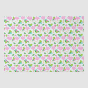 Summer Tropical Flamingo and Floral Pattern Tissue Paper