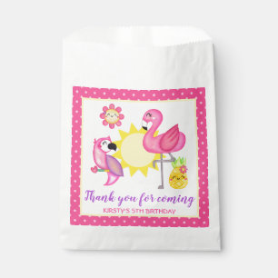 Summer Tropical Flamingo & Parrot Birthday Favour Bag