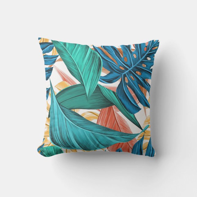 Summer Tropical Floral Cushion (Front)