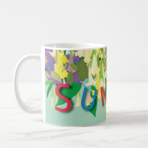 summer tropical flowers visor coffee mug