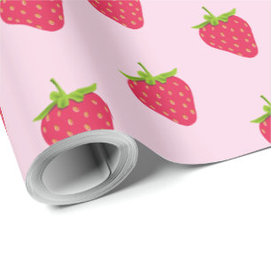 Summer Tropical Food Fruit Red Strawberry Wrapping Paper
