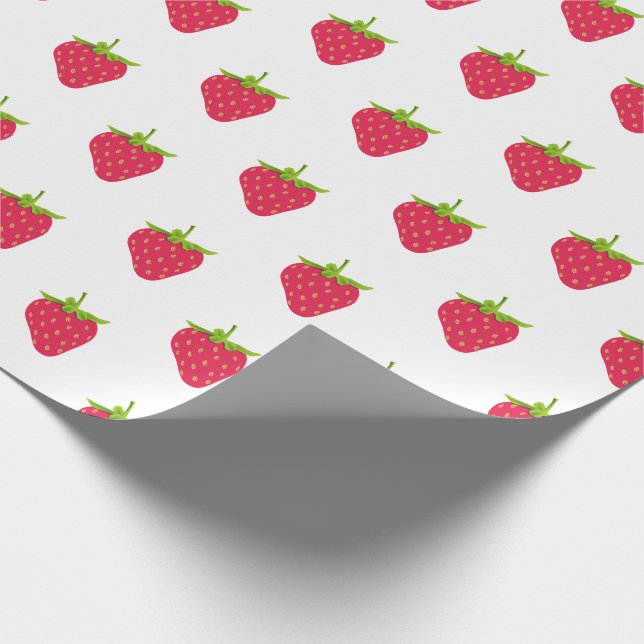 Summer Tropical Food Fruit Red Strawberry Wrapping Paper (Corner)