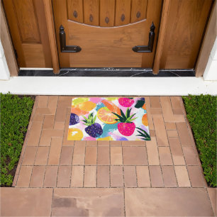 Summer Tropical Fruit Fiesta Doormat
