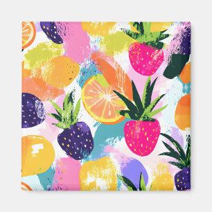 Summer Tropical Fruit Fiesta Magnet