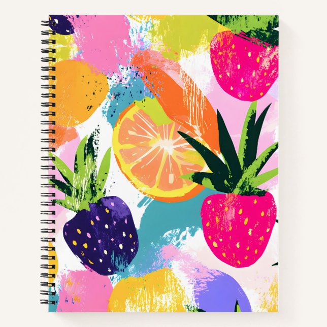 Summer Tropical Fruit Fiesta  Notebook (Front)