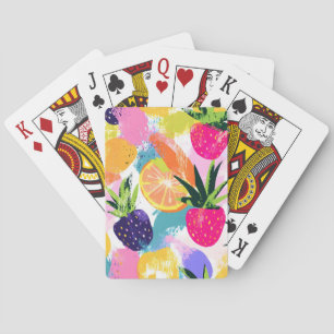 Summer Tropical Fruit Fiesta Playing Cards