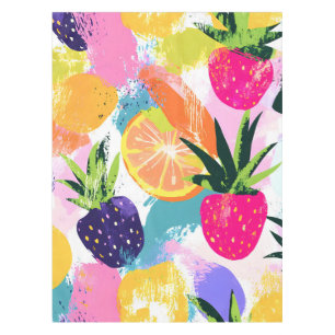 Summer Tropical Fruit Fiesta Tablecloth