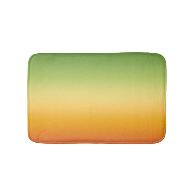 Summer Tropical Gradient Orange Lemon Lime Ombre  Bath Mat (Front)