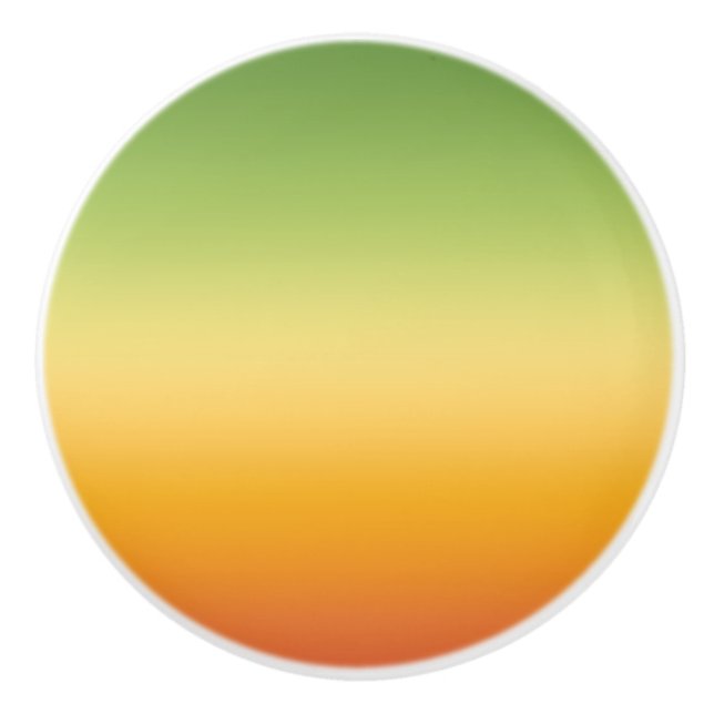 Summer Tropical Gradient Orange Lemon Lime Ombre Ceramic Knob (Front)
