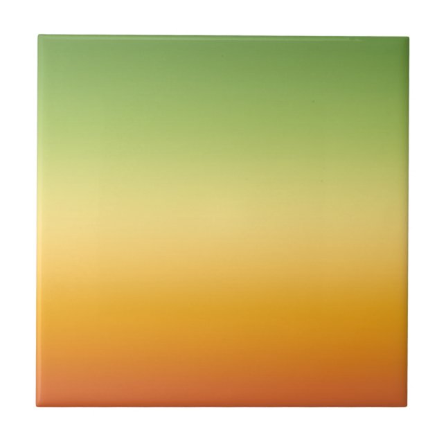 Summer Tropical Gradient Orange Lemon Lime Ombre Ceramic Tile (Front)