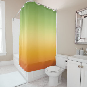 Summer Tropical Gradient Orange Lemon Lime Ombre Shower Curtain