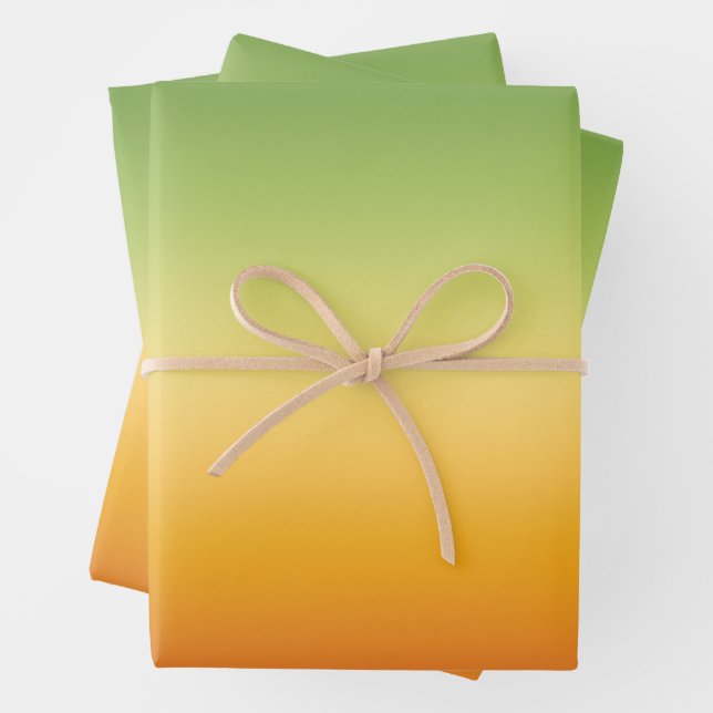Summer Tropical Gradient Orange Lemon Lime Ombre Wrapping Paper Sheet (In situ)