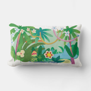 Summer tropical landscape. Hello, summer Lumbar Cushion