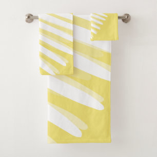 Summer tropical leaf monochromatic print  bath towel set