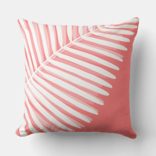 Summer tropical leaf monochromatic print cushion