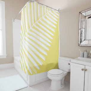 Summer tropical leaf monochromatic print  shower curtain